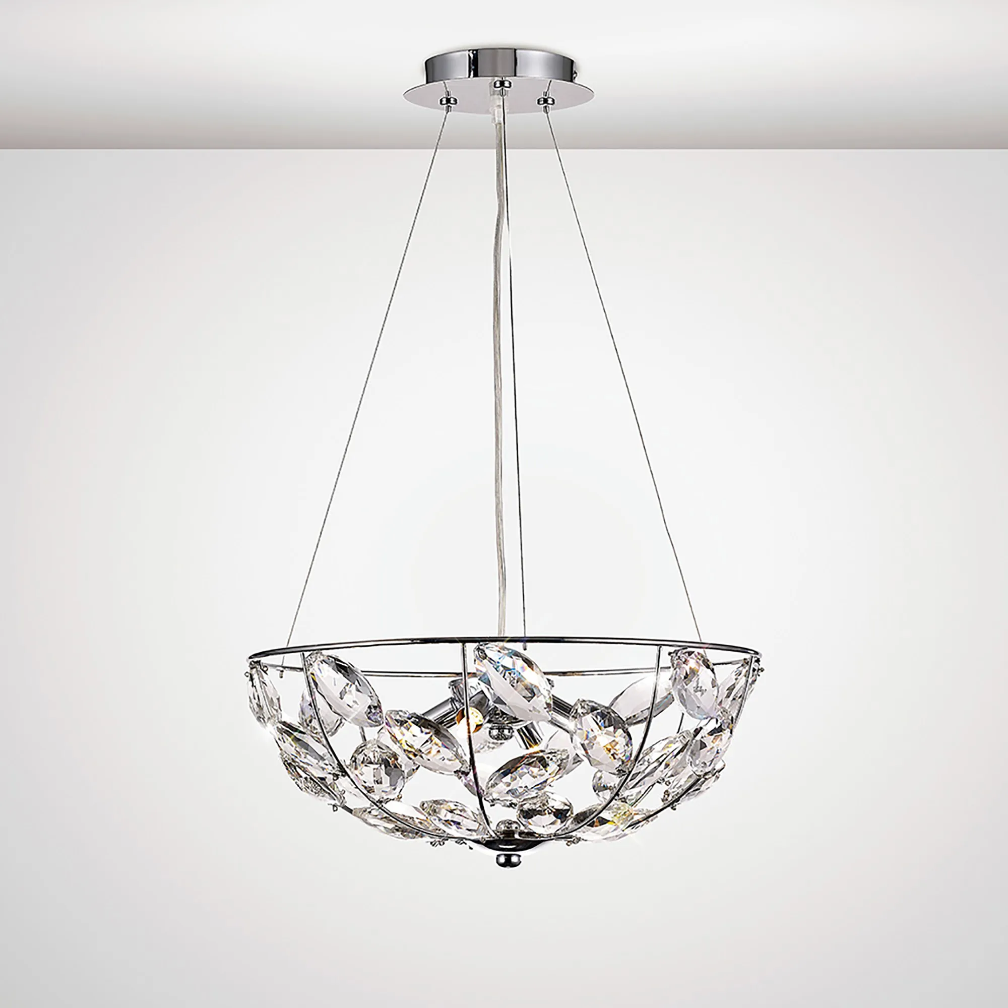 Galilea Crystal Ceiling Lights Diyas Single Crystal Pendants